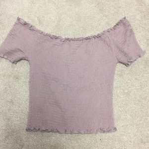 Off the shoulder smock crop top